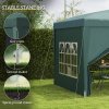 Outsunny 3 x 3(m) Pop Up Gazebo, Water and UV Resistant Party Tent Camping Canopy Marquee with Carry Bag, Green