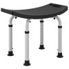 HOMCOM Height Adjustable Shower Stool, Aluminium Shower Chair, Non-Slip Bath Stool for Elderly, Disabled, Seniors, Pregnant