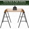 HOMCOM 2PCS Saw Horse Twin Pack Folding Workbench Metal Trestle Stands with Non-slip EVA Surface for Sawing Work Max Load 125kg