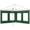 Outsunny Gazebo Side Panels with Zipped Doors and Windows, for 3x3(m) or 3x6m Pop Up Gazebo, 2 Pack Sides Replacement, Green