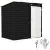 Outsunny 6 x 4ft Metal Garden Shed, Easy to Assemble, Galvanised Steel Shed with Lockable Door and Gloves, Outdoor Tool Storage Shed for Garden, Patio, Dark Grey