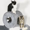 PawHut 4PCs Wall Mounted Cat Tree, Cat Wall Furniture with Platforms, Steps, Scratching Post, Perch, Cat House for Indoor Cats - Grey