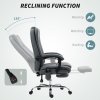 HOMCOM Executive Office Chair with 6-point Massage and Heat, PU Leather Reclining Desk Chair with Tufted High Back, Height Adjustable, Swivel Wheels, Footrest, for Home, Light Grey
