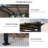 Outsunny 3 x 3(m) Garden Pergola, Outdoor Pergola Gazebo with Adjustable Canopy, Sun Shade Patio Canopy Shelter, Beige