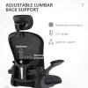 Vinsetto High Back Office Chair, Mesh Computer Desk Chair with Rotatable Headrest, 4D Lumbar Support, Flip-up Arm, Adjustable Height, Black