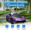 AIYAPLAY 12V Lamborghini Autentica Licensed Kids Electric Car with Butterfly Doors, Ride on Car with Remote Control, 4 Suspension Wheels, Soft Start, LED Lights, Music, Horn, Purple