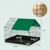 PawHut Rabbit Cage Guinea Pig Playpen Small Animal House for Kitties Puppies, w/ Water Proof Oxford Roof Floor 90 x 75 x 75 cm