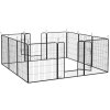 PawHut Dog Pen 12 Panels Puppy Pen Heavy Duty Pet Playpen for Indoor Outdoor for Dogs, Rabbits, Ducks 100cm High