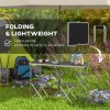 Outsunny 4ft Folding Picnic Table and Chairs, Portable Camping Table and Chairs Outdoor Indoor Use for BBQ Picnic Garden Parties