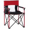 Outsunny Folding Fishing Camping Chair Portable Picnic Armchair Director Seat Oxford Metal Frame with Cup Holder, Phone Pocket - Red