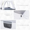 Outsunny 4 Person Automatic Camping Tent, Outdoor Pop Up Tent, Portable Backpacking Dome Shelter, Light Grey