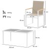 Outsunny 5 Piece Garden Table and Chairs, Outdoor Dining Set with Tempered Glass Table Top, 4 Armchairs with High Backrest, 4 Seater Garden Furniture Set for Deck, Balcony