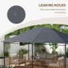 Outsunny 3 x 4m Gazebo Canopy Replacement Covers, Garden Gazebo Roof Replacement with Vents and Drain Holes, TOP COVER ONLY