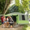 Outsunny Two Room Camping Tent w/ Porch for 4-8 Man, Camping Backpacking Shelter w/ Mesh Windows, Zipped Doors, Lamp Hook & Portable Carry Bag