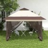 Outsunny 3.6 x 3.6 m Pop up Gazebo with Netting and Wheeled Carry Bag, UPF50+ Height Adjustable Party Tent Instant Canopy Sun Shade Shelter, Khaki