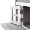 PawHut Outdoor Cat House, 3 Tier Wooden Kitten Shelter with Jumping Platforms, Asphalt Roof, Doors for Indoor, Garden - Grey
