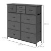 HOMCOM Chest of Drawers for Bedroom, Fabric Dresser, 10 Drawer Storage Organizer Unit with Foldable Drawers and Steel Frame