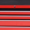 DURHAND 7-Drawer Rolling Tool Chest on Wheels, Lockable Tool Cabinet with Side Handle, Metal Tool Box Trolley for Garage, Workshop, Red