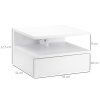 HOMCOM Floating Bedside Table Set of 2, Wall Mount Nightstands with Storage Drawer and Open Shelf for Bedroom, White
