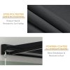 Outsunny 2.5 x 2m Electric Awning with LED Light and Remote Controller, Aluminium Frame Retractable Awning Half Cassette Sun Canopies for Garden Patio Deck Door Window