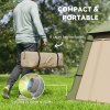 Outsunny Inflatable Camping Tent w/ Hand Pump, Easy Setup 1/2 Person Blow Up Tent Waterproof 190T Taffeta w/ Mesh Windows, Doors and Carry Bag, Brown