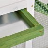 PawHut 2 Tiers Rabbit Hutch and Run Wooden Guinea Pig Hutch Outdoor with Sliding Tray, Ramp, Water-resistant Roof, for 2-4 Rabbits, Green