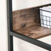 HOMCOM Computer Desk with Storage Shelf, 120 x 60cm Home Office Desk with Metal Frame, Study Table, Easy Assembly