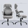 Vinsetto High Back Executive Office Chair, Fabric Office Desk Chair with Flip-up Armrests, Adjustable Lumbar Support and Tilt Function, Grey