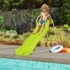 AIYAPLAY Wavy Slide for Kids, Freestanding Garden Slide with Climbing Ladder, Non-skid Steps, Outdoor Playground Equipment for Ages 3-8 Years, Green