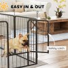 PawHut Dog Pen, 12 Panel Puppy Pen, Steel Dog Playpen, for Small Breeds, 60cm Tall, Black
