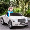 HOMCOM Bentley Mulsanne Licensed Kids Electric Ride On Car 12V Powered Toy Car w/ Remote Control, Music, Horn, Lights, MP3 Slot, Suspension Wheels, for Ages 3-6 Years - White