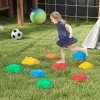 AIYAPLAY Balance Stepping Stones for Kids, 9-Piece River Stones with Non-Slip Bottom, Indoor Outdoor Sensory Obstacle Course for Ages 3-8 Years, Multicoloured