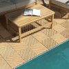 Outsunny 9 Pcs Wooden Interlocking Decking Tiles, 30 x 30 cm Anti-slip Outdoor Flooring Tiles, 0.81m² per Pack, All Weather Use for Patio, Balcony, Terrace, Hot Tub, Yellow