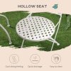 Outsunny 3 Pieces Garden Bistro Set, Folding Outdoor Single Chairs and Mosaic Garden Table Furniture Set for Patio, Balcony, Deck, White