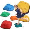 AIYAPLAY Balance Stepping Stones for Kids, 6-Piece River Stones with Non-slip Bottom, Indoor Outdoor Sensory Obstacle Course for Ages 3-8 Years, Multicoloured