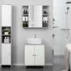 kleankin Under Sink Cabinet, Bathroom Vanity Unit, Storage Cupboard with Adjustable Shelves, White and Grey