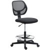 Vinsetto Drafting Chair, Standing Desk Chair, Painting Chair with Adjustable Height, Footrest Ring, Black