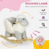 AIYAPLAY Rocking Horse, Kids Ride on Horse, Rocking Animal, Plush Ride on Lamb with Safety Belt, Sound, for Ages 18-36 Months, Grey