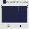 Outsunny Gazebo Side Panels with Windows and Doors, for 3x3(m) or 3x6m Pop Up Gazebo, 2 Pack Sides Replacement, Blue