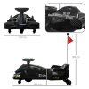 HOMCOM 12V Electric Go Kart for Kids, Battery Powered Ride on Drift Car with Music, Colourful LED Lights, Slow-Start, for Ages 8-12 Years, Black