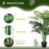 Outsunny 125cm/4FT Artificial Palm Plant Decorative Tree with Nursery Pot, Fake Plastic Indoor Outdoor Home Office D??cor, Green
