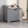 HOMCOM Storage Chest, Storage Trunk with Safety Hinge and U-shaped Cut-out Pull, Wooden Storage Box for Living Room, Entryway, 56.4 x 38 x 56 cm