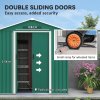 Outsunny 6.5ft x 3.5ft Garden Storage Shed, Large Metal Shed for Outdoor Storage with Double Sliding Doors and 4 Vents, Green