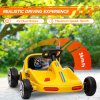 AIYAPLAY Electric Go Kart, 6V Battery Powered Kids Go Kart with Music, Light, Horn, Kids, Ride on Car for 3-5 Years, Yellow