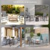 Outsunny Folding Garden Chairs Set of 2, PE Rattan Garden Dining Chairs with Armrests, High Back and Steel Frame, Weather Resistant Outdoor Dining Furniture for Patio, Balcony, Grey