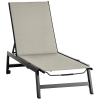 Outsunny Outdoor PE Rattan Sun Lounger, Patio Wicker Chaise Lounge Chair with 5-Position Backrest, Wheels for Sun Room, Garden, Poolside, Grey