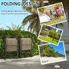 Outsunny Folding Chairs Set of 2, Garden Chair with Armrest, Breathable Mesh Fabric Seat, Camping Sports Chairs for Adults, Mixed Brown