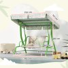 AIYAPLAY Kids Garden Swing Seat, Outdoor Swing Chair with Adjustable Canopy, Safety Belt, 2 Seater Hammock Swing Bench for Patio, Porch, Garden, Green