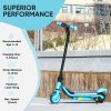 AIYAPLAY Electric Scooter for Kids Ages 6-14, with Dual Brakes, Flash Wheel and Colourful Light, Kids Electric Scooter E Scooter, Up to 12 KM/H & 10 KM, Blue
