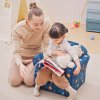 HOMCOM Children's Armchairs Toddler Chair Kids Mini Sofa Planet-themed w/ Non-slip Feet, for Bedroom, Blue